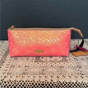 Consuela Neon Pink and Orange Clutch